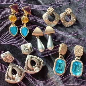 Vintage clip on earrings from the 1980s